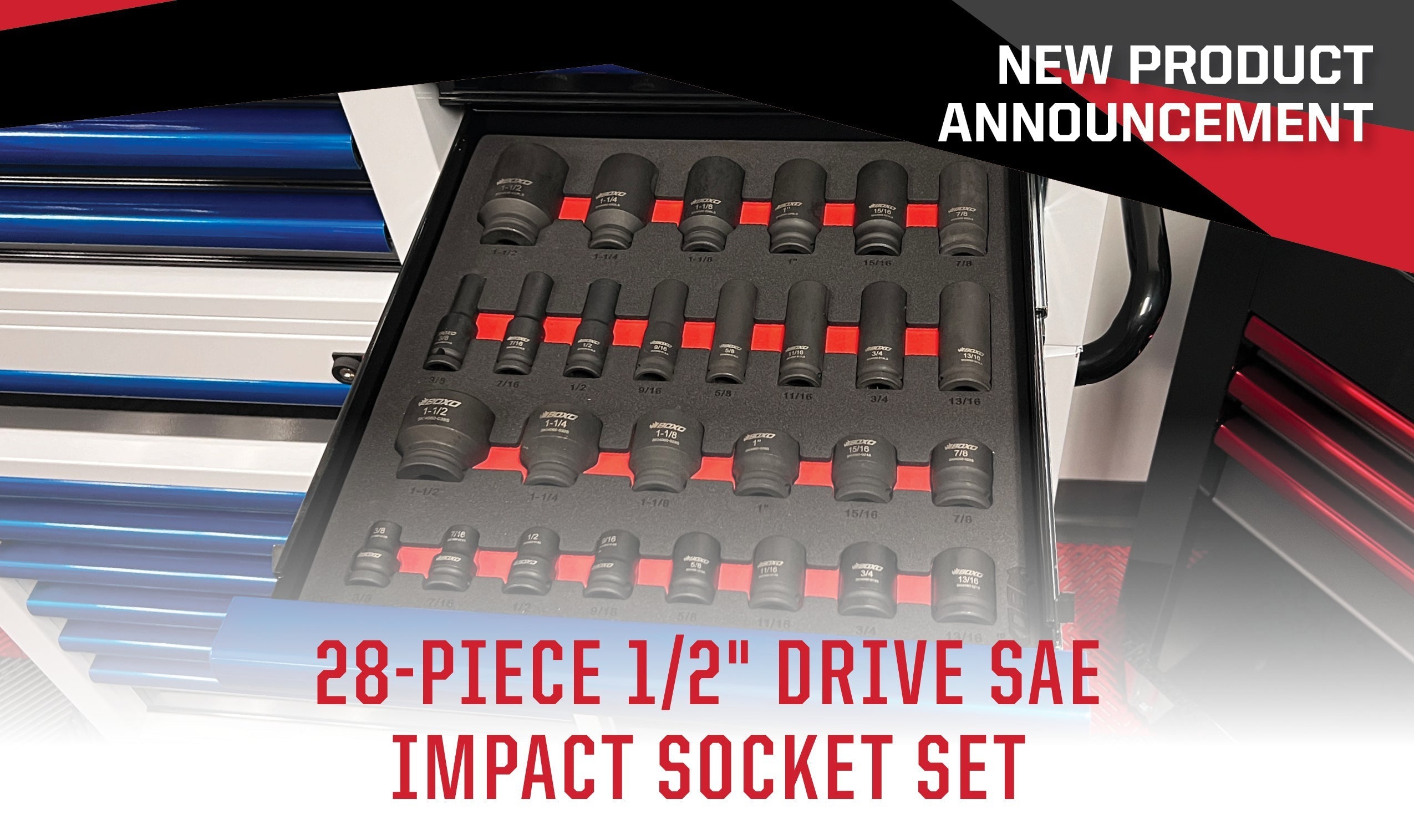 New Product Announcement: 28-Piece 1/2" Drive Impact Socket Set-Boxo USA
