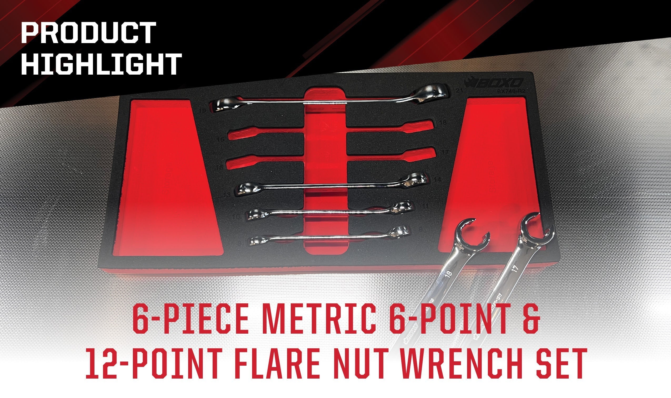 Product Highlight: 6-Piece Metric 6-Point & 12-Point Flare Nut Wrench Set-Boxo USA