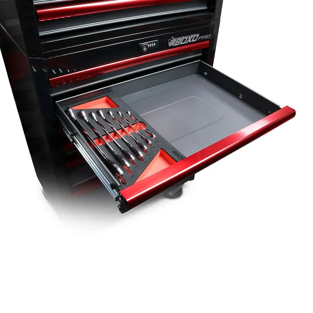 BoxoUSA 7-Piece SAE Ultra-Thin Double Open End Wrench Set | 1/3 Drawer EVA Foam BX746-R2