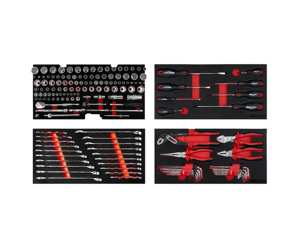 BoxoUSA | 159-Piece Metric & SAE Tool Set for 3-Drawer Hand Carry Box