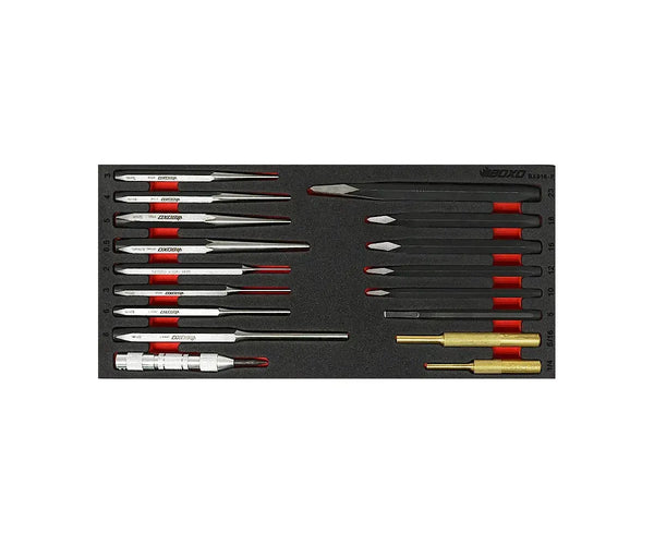 17-Piece Punch & Chisel Set | 1/3 Drawer EVA Foam – BoxoUSA