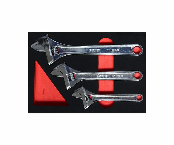 3-Piece Adjustable Chrome Wrench Set | 2/9 Drawer EVA Foam – BoxoUSA