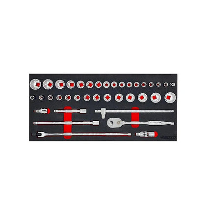 BoxoUSA 68-Piece 1/2" Drive Metric and SAE Combo Master Socket Set for 5-Drawer Hand Carry Box BXE059-R2