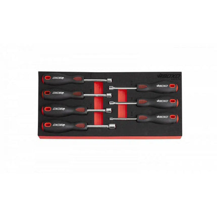 BoxoUSA 7-Piece SAE Nut Driver Set with Hollow Shank | 1/3rd EVA Foam BX519-R2