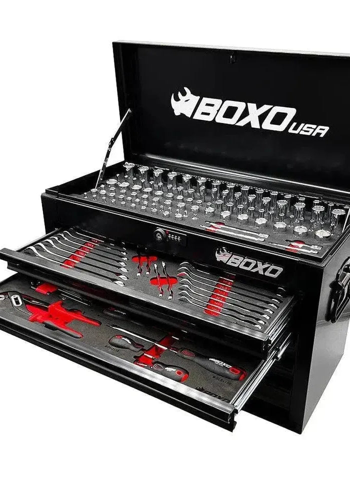 Box Tools Componenent BoxoUSA Unveils Cutting-Edge 5-Drawer Tool Box and 238-Piece SAE & MET