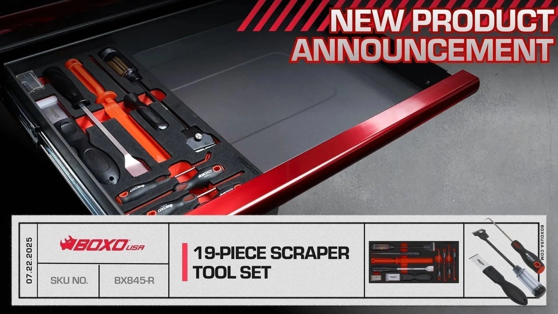 Built to Remove: BoxoUSA’s New 19-Piece Scraper Tool Set Enhances Surface Prep and Tool Drawer Efficiency | BoxoUSA
