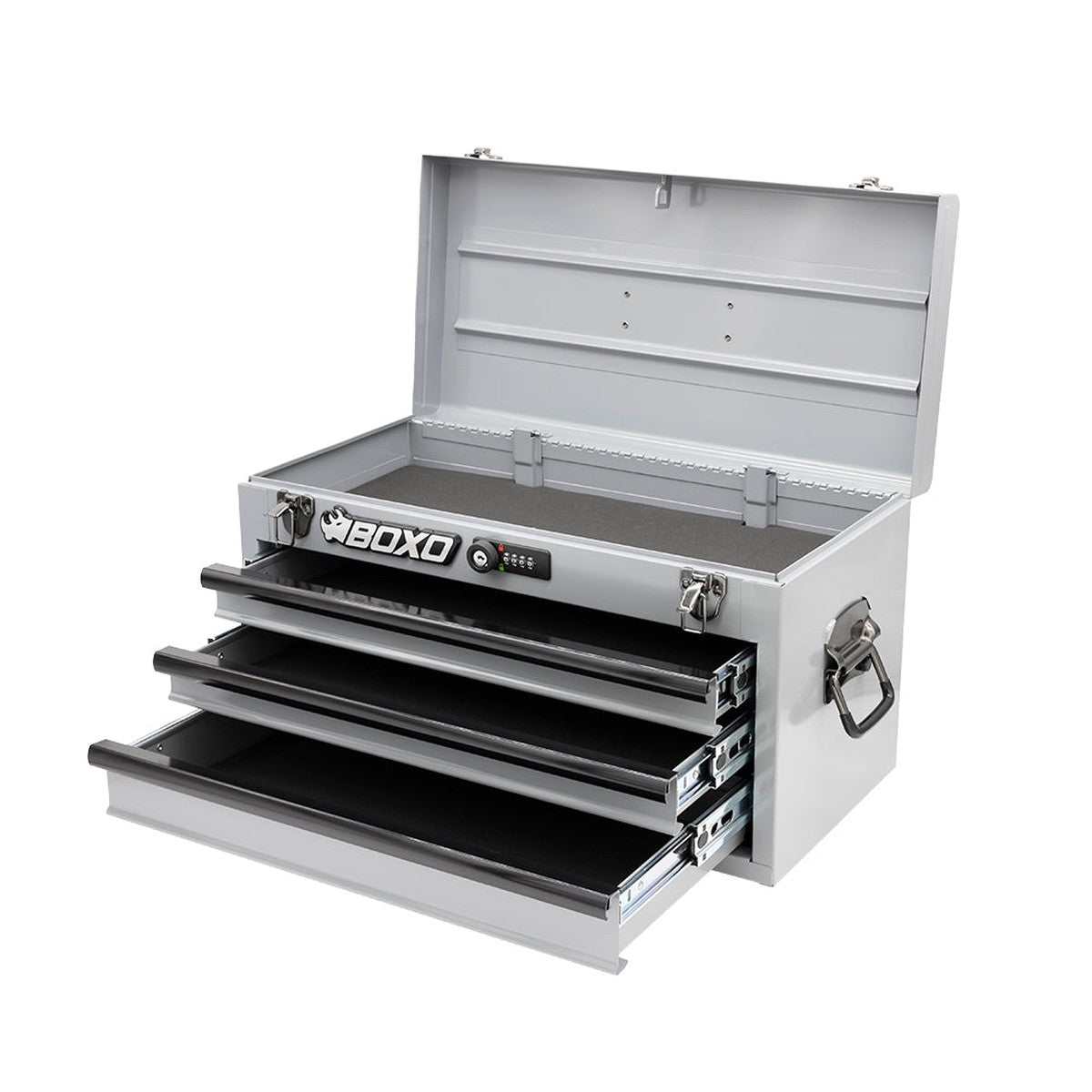 20" 3-Drawer Portable Steel Tool Box | Nardo Grey-Boxo USA