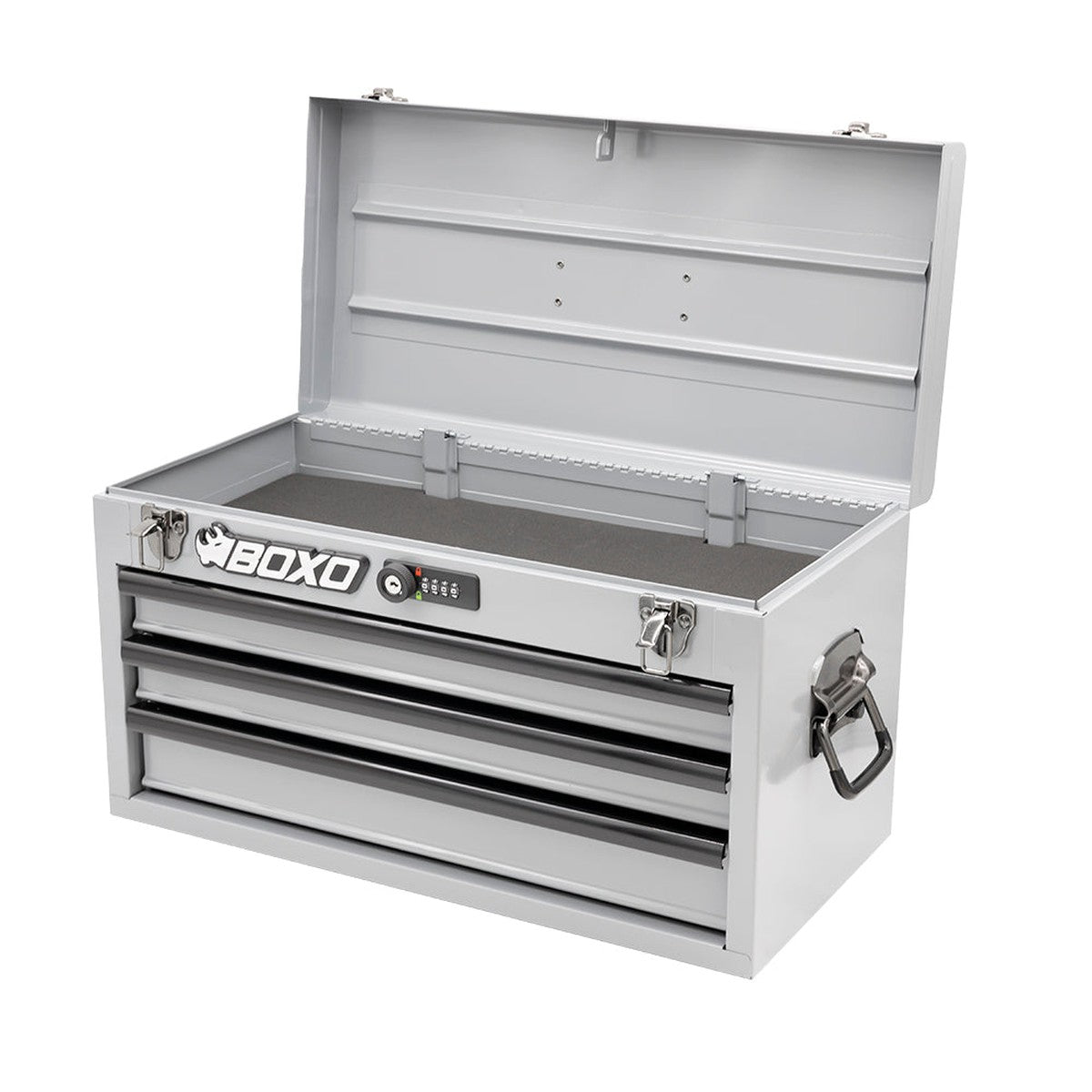 20" 3-Drawer Portable Steel Tool Box | Nardo Grey-Boxo USA