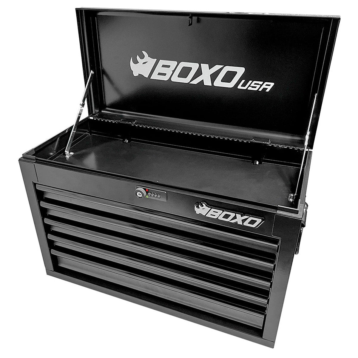 26" 5-Drawer Portable Steel Tool Box | Black-Boxo USA