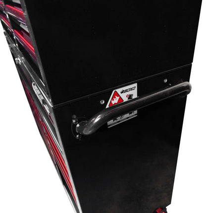 BoxoUSA Pro Series | Loaded 45" 19-Drawer Rolling Tool Box | Black and Red 45TBM-BK-R1