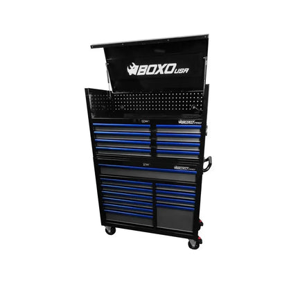 BoxoUSA Pro Series | 45" 19-Drawer Rolling Tool Box 45TB-BK-B