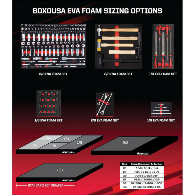 BoxoUSA 14-Piece Electrical Tool Set | 2/3rd EVA Foam BX790-R