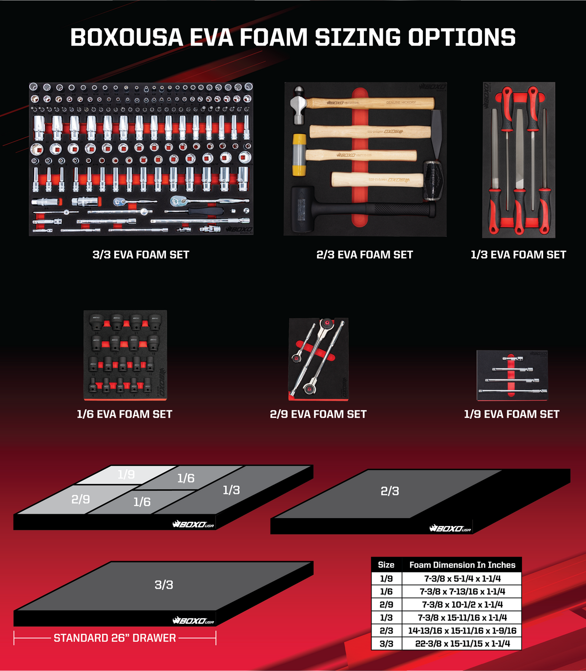 Tool Sets in CNC-Cut EVA Foam | BoxoUSA