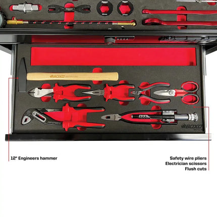 BoxoUSA MotoBox | 103-Piece Metric Motorcycle Tool Set with 5-Drawer Hand Carry Tool Box MOTOBX5-BK