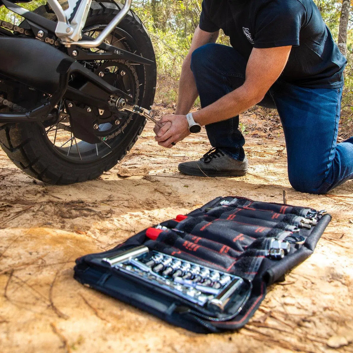 Adventure Motorcycle Roll 40-Piece Metric Motorcycle Tool Kit