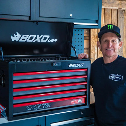 BoxoUSA MotoBox | Limited Edition Ricky Carmichael 26" 103-Piece Metric Motorcycle 5-Drawer Hand Carry Tool Box MOTOBX5-RC