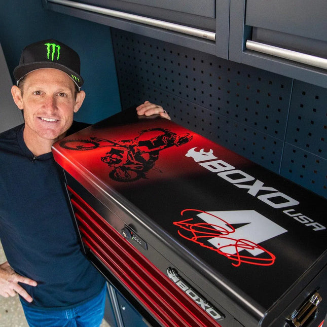 BoxoUSA MotoBox | Limited Edition Ricky Carmichael 26" 103-Piece Metric Motorcycle 5-Drawer Hand Carry Tool Box MOTOBX5-RC