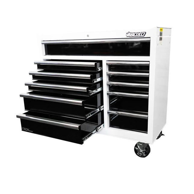 BoxoUSA Tech Series | 41" 11-Drawer Rolling Tool Chest | White BT411111-W