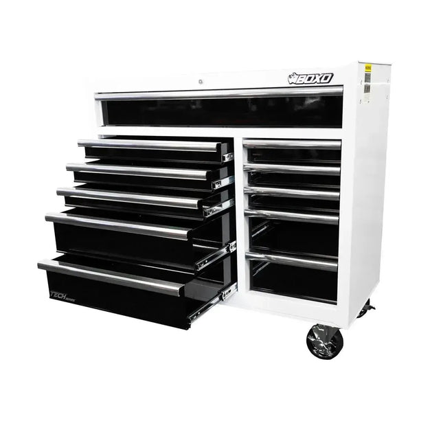 BoxoUSA Tech Series | 41" 11-Drawer Rolling Tool Chest with 222-Piece Master Tool Set | White 41BM-W