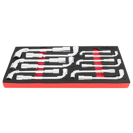 BoxoUSA 12-Piece Metric 6-Point Angled Socket Wrench Set, L-Shaped | 1/3rd EVA Foam BX030-R2