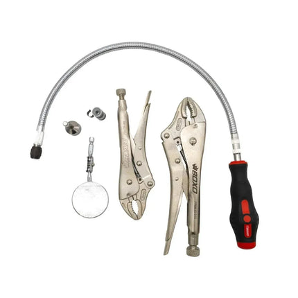 BoxoUSA 6-Piece Locking Plier & Interchangeable Head 1/4" Flexible Driver Set | 1/3rd EVA Foam BX034-R