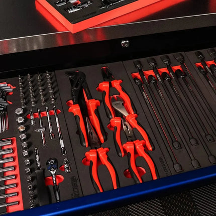 BoxoUSA 6-piece pliers and 10" adjustable wrench set in 1/3 drawer EVA foam (BX043-R), image 2 of 8