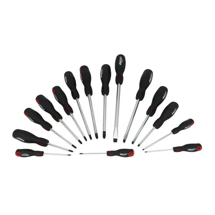 BoxoUSA 15-Piece Slotted, Phillips & Pozi Tip Screwdriver Set | 2/3rd EVA Foam BX094-R