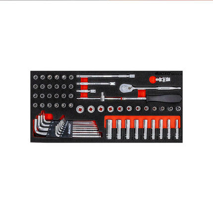 65-Piece 1/4" Drive SAE 12-Point Socket Set | 1/3 Drawer EVA Foam