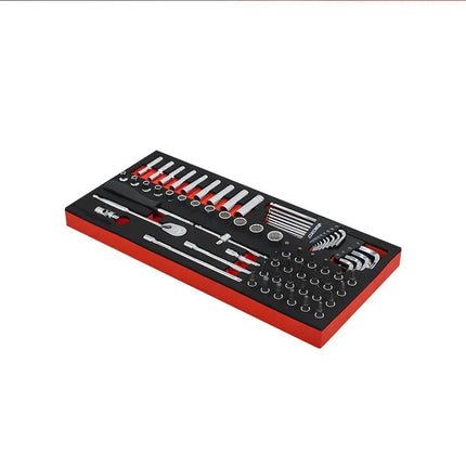 BoxoUSA 65-Piece 1/4" Drive SAE 12-Point Socket Set | 1/3 Drawer EVA Foam BX231A-R2