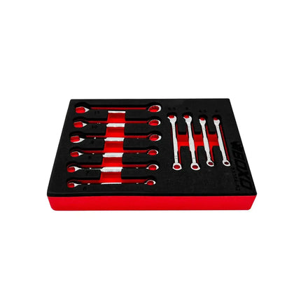 BoxoUSA 10-Piece Metric Mini Open Box End Combination Wrench Set | 1/9 Drawer EVA Foam BX364-R2