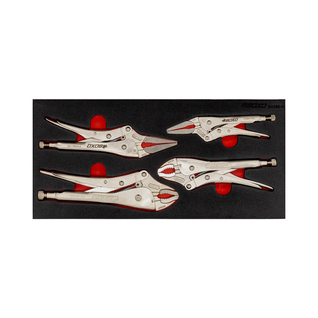 4-Piece Locking Pliers Set | 1/3 Drawer EVA Foam