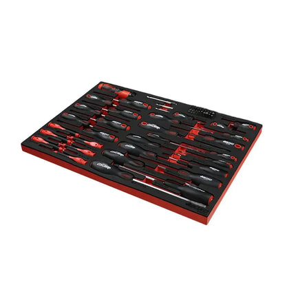 BoxoUSA 64-Piece Master Screwdriver & Bit Set | 3/3 Drawer EVA Foam BX635-R