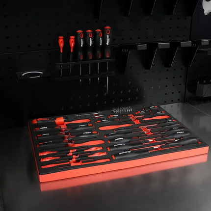 BoxoUSA 64-Piece Master Screwdriver & Bit Set | 3/3 Drawer EVA Foam BX635-R
