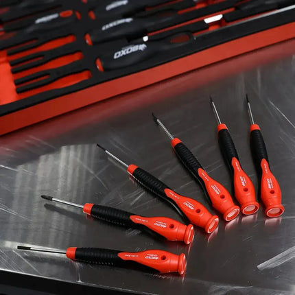BoxoUSA 64-Piece Master Screwdriver & Bit Set | 3/3 Drawer EVA Foam BX635-R