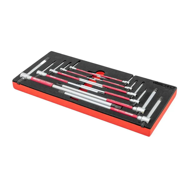 BoxoUSA 11-Piece 3-Way Metric Socket T-Handle Wrench Set | 1/3rd EVA Foam BX727-R