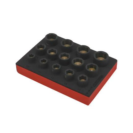 BoxoUSA 14-Piece 1/2" Drive 6-Point Impact Magnetic Socket Set | 1/9 Drawer EVA Foam BX795-R