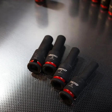 BoxoUSA 18-Piece 3/8" Drive 6-Point Metric Deep Impact Socket Set | 2/9 Drawer EVA Foam BX834-R