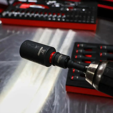 BoxoUSA 18-Piece 3/8" Drive 6-Point Metric Deep Impact Socket Set | 2/9 Drawer EVA Foam BX834-R