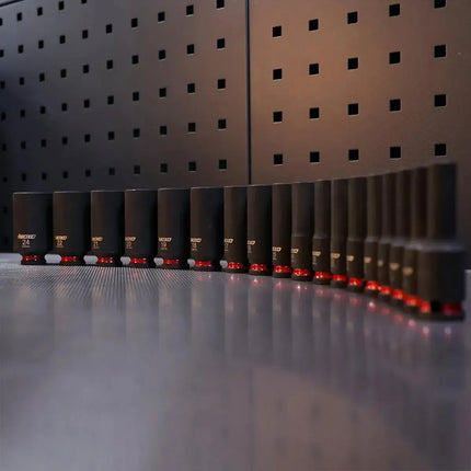 BoxoUSA 18-Piece 3/8" Drive 6-Point Metric Deep Impact Socket Set | 2/9 Drawer EVA Foam BX834-R