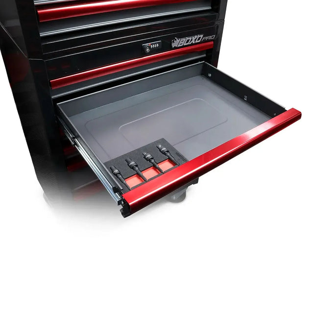 BoxoUSA 4-Piece 1/4" Hex Impact Adapter & Bit Holder Set | 1/9 Drawer EVA Foam BX856-R