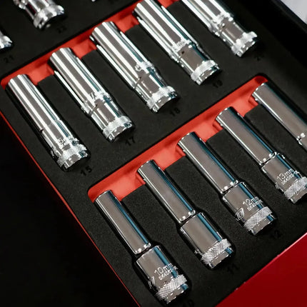 21-Piece 1/2" Drive 6-Point SAE Socket Set | 1/3 Drawer EVA Foam