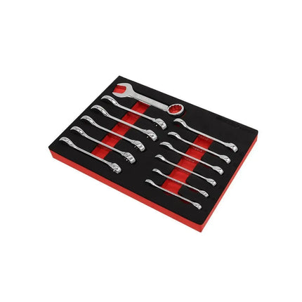 BoxoUSA 12-Piece Metric Stubby Combination Spanner Set | 2/9 Drawer EVA Foam BX871-R2