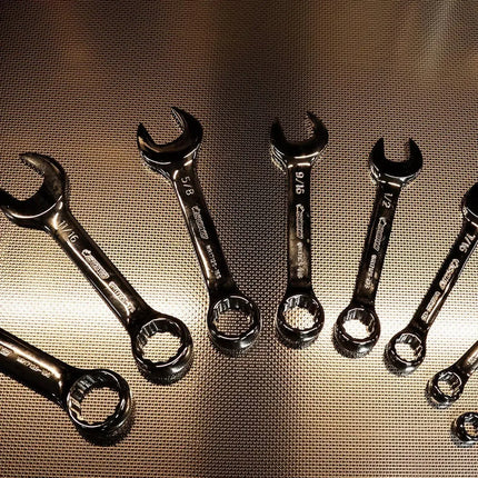 BoxoUSA 8-Piece SAE Stubby Combination Spanner Set | 1/6 Drawer EVA Foam BX872-R2