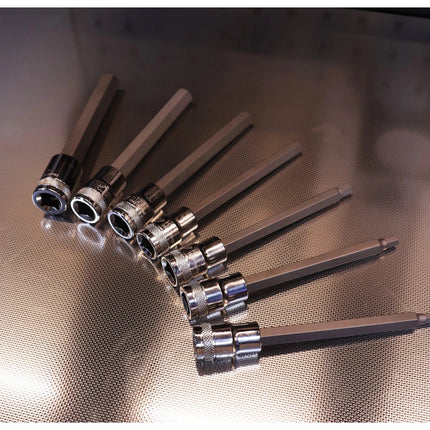BoxoUSA 7-Piece 1/2" Drive Long Hex Bit Socket | 1/6 Drawer EVA Foam BX886-R2