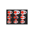 BoxoUSA BX895-R2 9-piece SAE 3/8 inch drive crowfoot wrench set, all sizes labeled in EVA foam tray