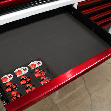 BX895-R2 crowfoot wrench foam tray fitted inside a BoxoUSA rolling tool box drawer