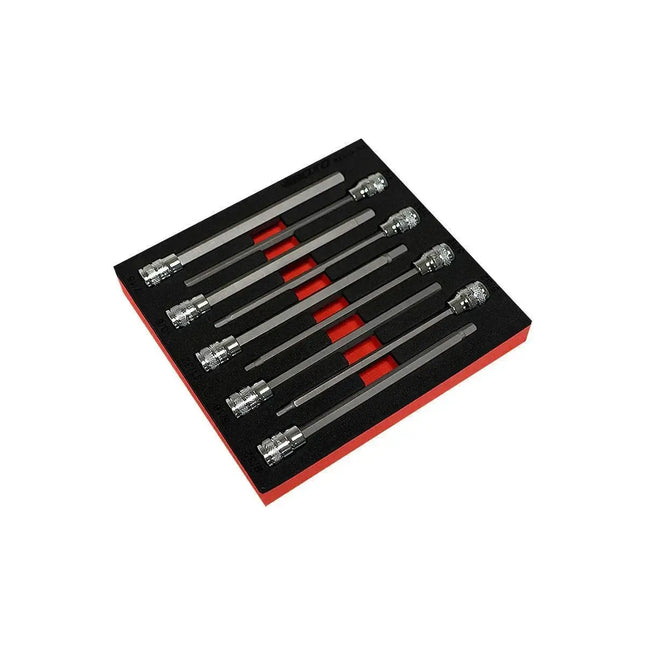 BoxoUSA 9-Piece 3/8" Drive Extra Long SAE Hex Bit Socket Set BX909-R2