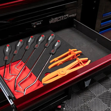 BoxoUSA 9-Piece Hook and Hose Removal Set | 2/3 Drawer EVA Foam BX915-R