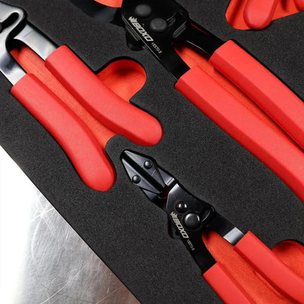 BoxoUSA 6-Piece Pinch Off Pliers Set | 2/3 Drawer EVA Foam BX917-R