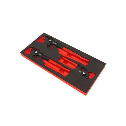 BoxoUSA 3-Piece Non-Marring Plier Wrench Set | 1/3 Drawer EVA Foam BX931-R